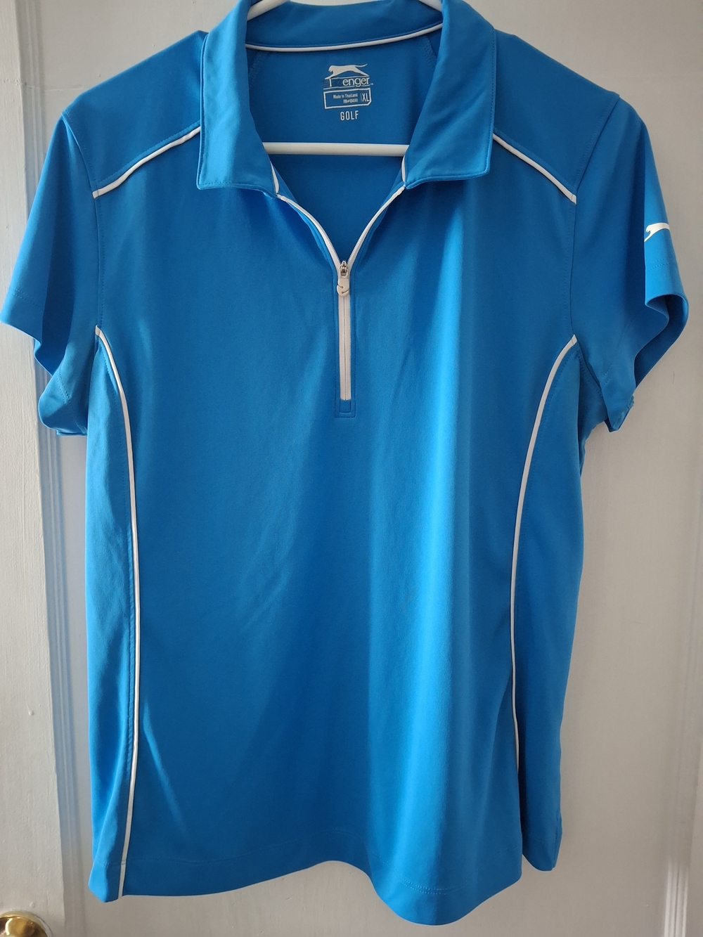 Slazenger Women’s Bright Blue Short-Sleeve Golf Polo with Zip